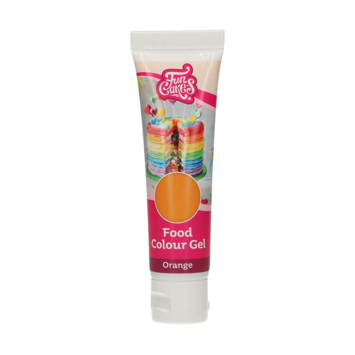 Funcakes Gel-Lebensmittelfarbe Orange: Hochkonzentrierte Lebensmittelfarbe für Teig, Creme, Fondant und Marzipan. Einfache Dosierung. Ein einziger Tropfen, um lebendige Farben zu erzeugen. Halal. 30 g.