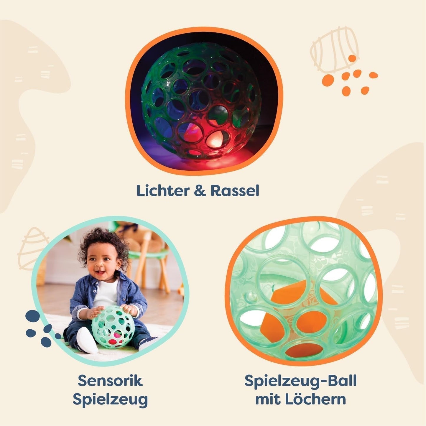 B. Toys Babyspielzeug Babyspielzeug Motorikspielzeug mit Licht – Babyspielzeug für Neugeborene, Mädchen und Jungen ab 0 Monaten, PVC frei Bebe Toys Naty Shop