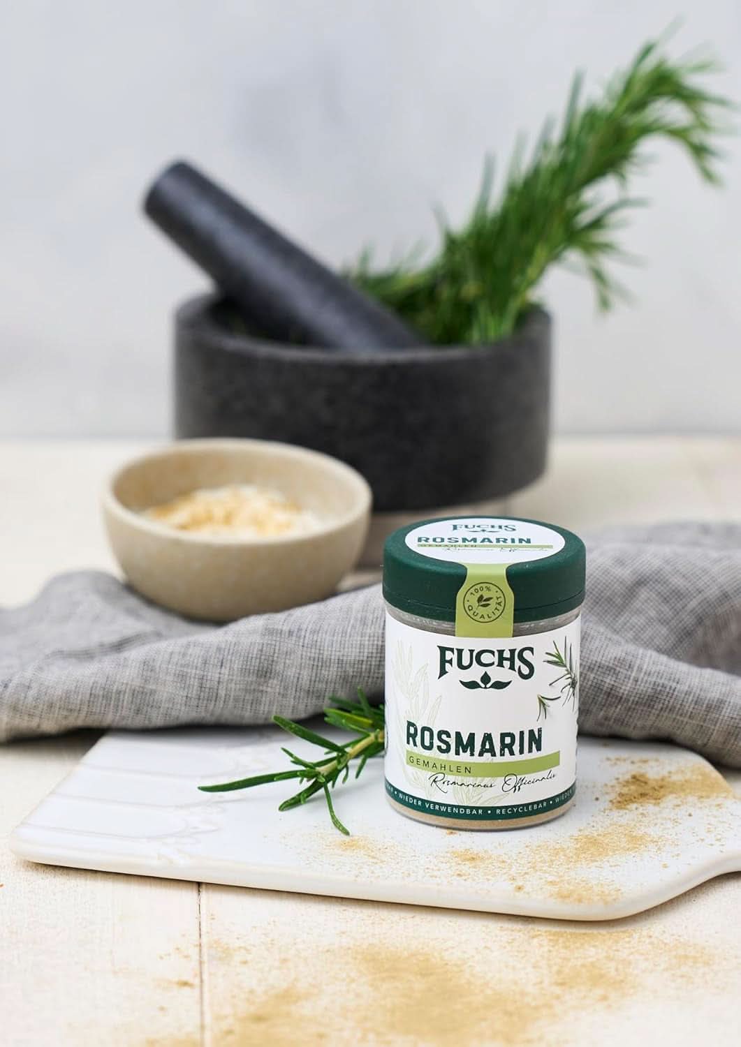 Fuchs - Gemahlener Rosmarin - Zum Würzen von Fisch, Fleisch und Gemüse, 30 Gramm Condimente Naty Shop