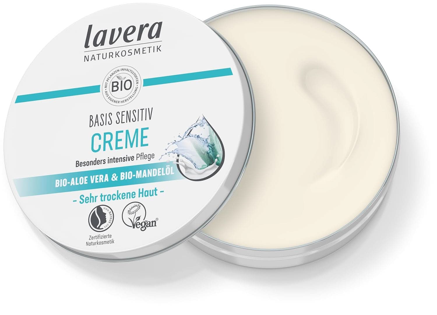 Lavera Basis Sensitiv, Intensivpflege für trockene Haut mit Aloe Vera und Mandelöl, 150 ml Naty Shop