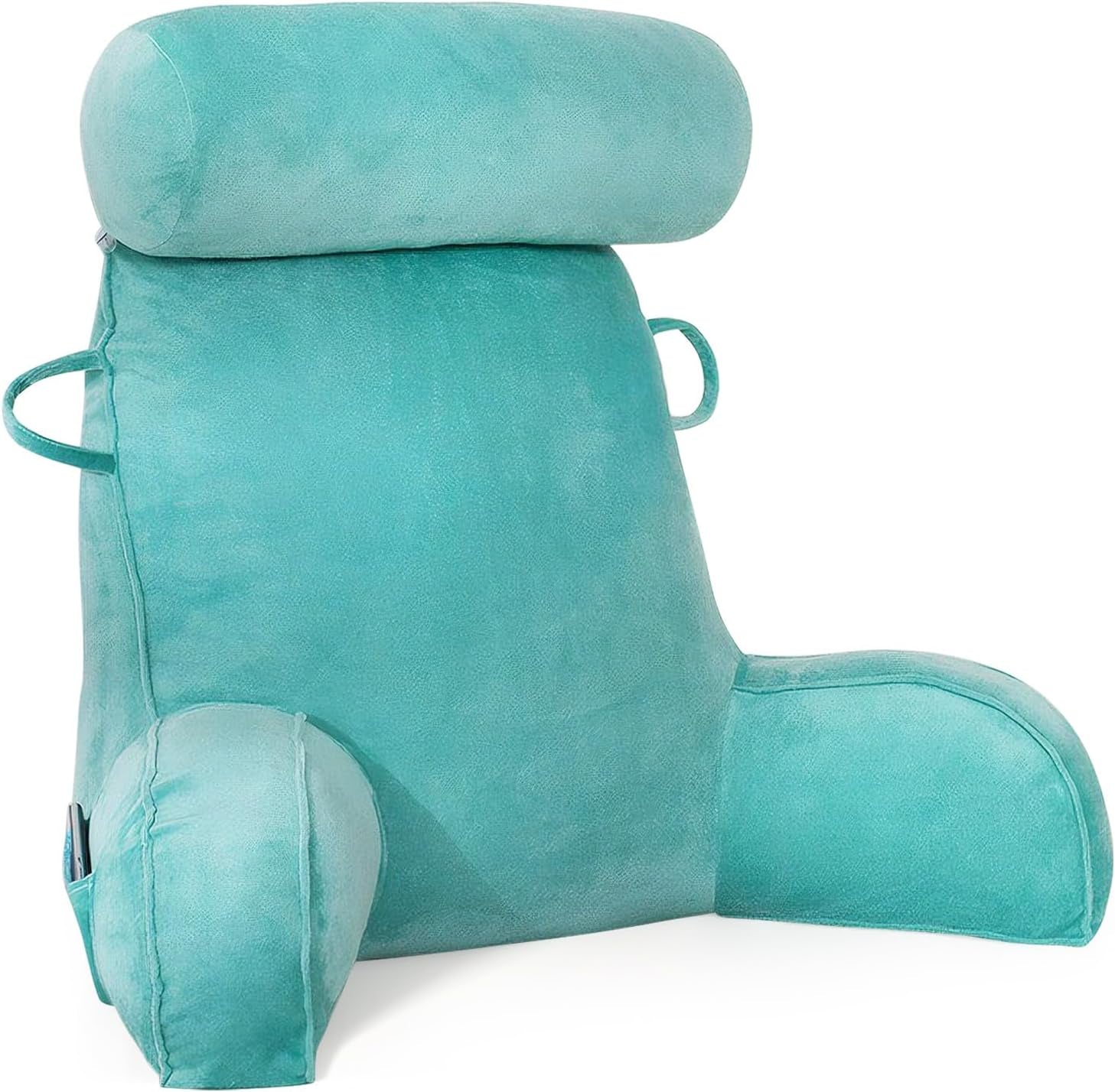 XL-Lesekissen für Bett und Sofa mit abnehmbarer Nackenrolle, ideales Rückenkissen für Erwachsene mit Memory-Schaum für bequemes Lesen, Arbeiten, Spielen, Fernsehen, Entspannen (Pink)