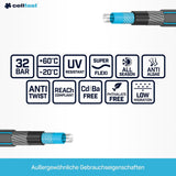 CELLFAST Gartenschlauch, 6-lagiger Wasserschlauch, doppelt geflochtener Stoff, Bewässerungsschlauch, UV-beständig, Anti-Algen, flexibler Schlauch, 32 bar, 1 Zoll, 25 Meter, Hobby