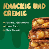 Karamell-Haselnuss-Schokoriegel voraus | 12 Schokoriegel x 35 g ohne Zuckerzusatz | 1,9 g Zucker pro Riegel | Knuspriger Haselnuss- und Karamellgeschmack | Low-Carb-Süßigkeiten | Kein Palmöl