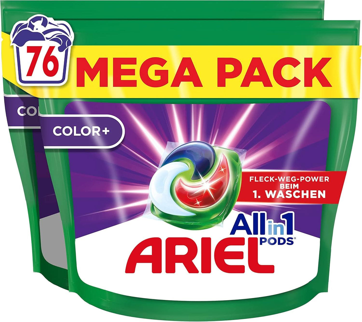 Waschmittel Ariel PODS All-In-1, 76 Waschgänge, Colorwaschmittel, helle Reinigung Waschmittel Rufe Naty Shop 76 Kapseln Modell Vorheriger