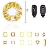 4 Boxen Nagel Art Strass, 3D Nagel Art Dekorationen, Mix Größe Nagel Perlen Glitter Strass Gold Metall Hohlniet Nagelkunst Stern Mond Sonne Nagel Zubehör Für DIY Nageldesign