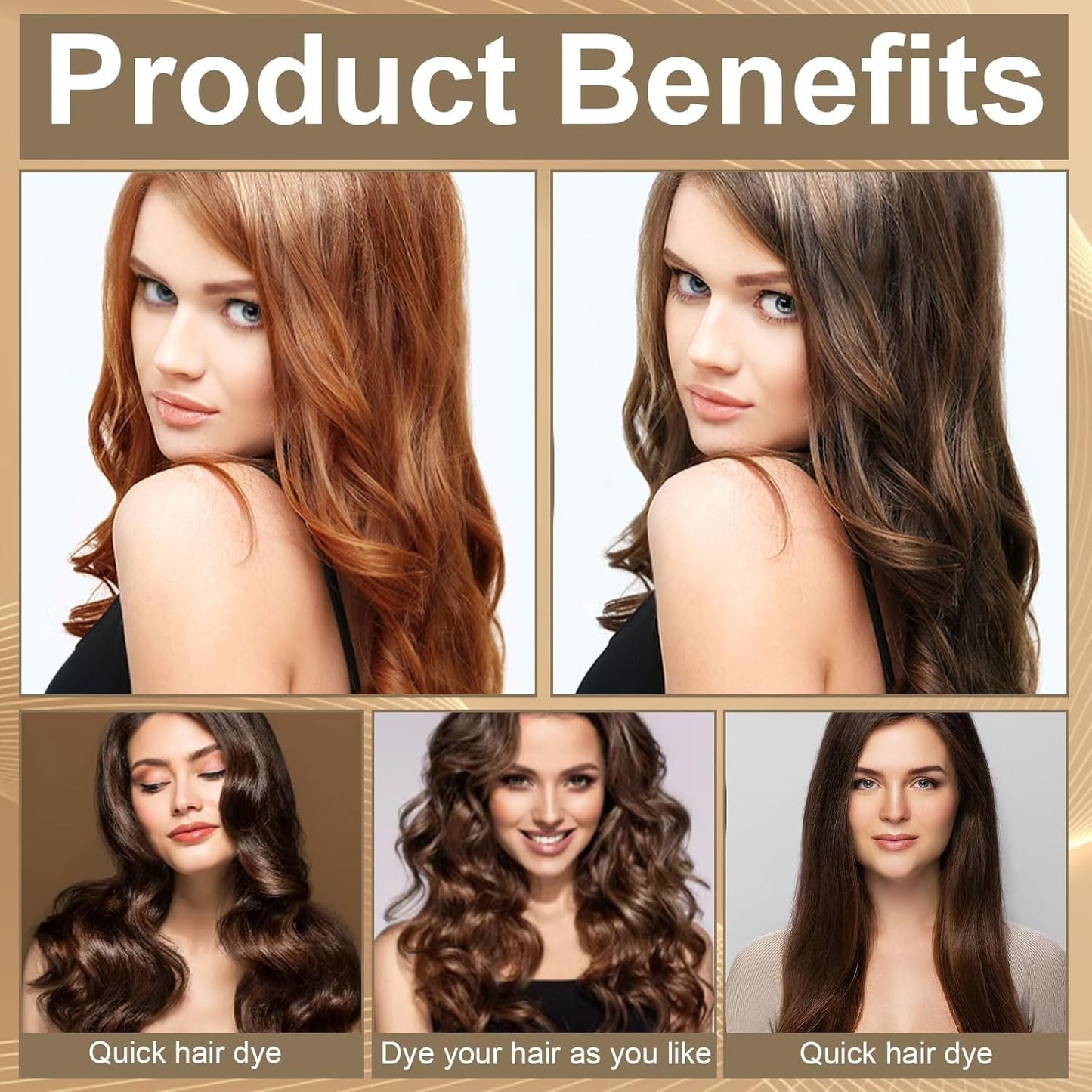 Haarfarben-Shampoo, 3-in-1-Instant-Farbshampoo, Sofort-Haarpflege-Farbshampoo, Schwarzes Haarfarben-Shampoo, Haarfarben-Shampoo (Hellbraun) Naty Shop Haarfärbemittel
