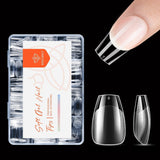 Modelones Nagelspitzen 216-teilig – Nagelspitzen-Set mit vollständiger Abdeckung, weiches Gel-Spitzen-Set, vorpolierende PMMA-Harz-Nagelspitzen, DIY-Kleber auf künstlichen Nägeln für Nagelkunst, kurze Mandeln XS