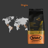 Bristot, Kaffeebohnen CREMA ORO – Total 1 kg – Mischung mit intensivem Aroma, süßem Geschmack, Gewürzen, Caramel, Sandelholznoten – Set mit 2 pro 500 g
