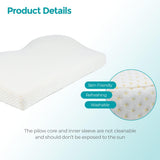 Edihome Nackenstützkissen, Nackenschmerzlinderungskissen, 50 x 30 x 10 cm, Memory-Schaum-Nackenkissen, orthopädisches Kissen, ergonomischer doppelter Baumwollbezug, hypoallergen