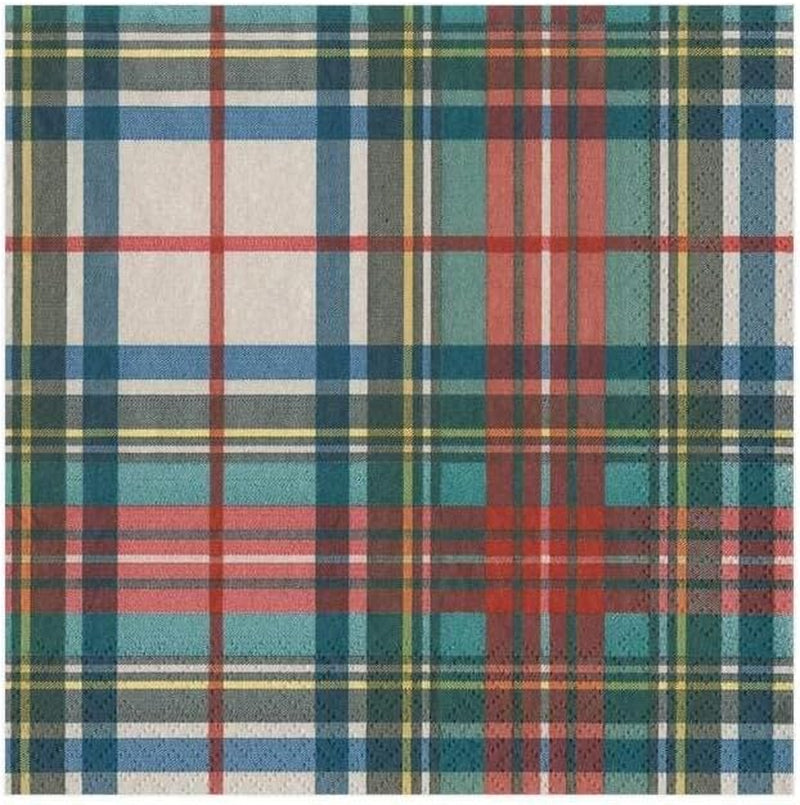 Dress Stewart Tartan Cocktail-Papierservietten, 20 Stück pro Packung