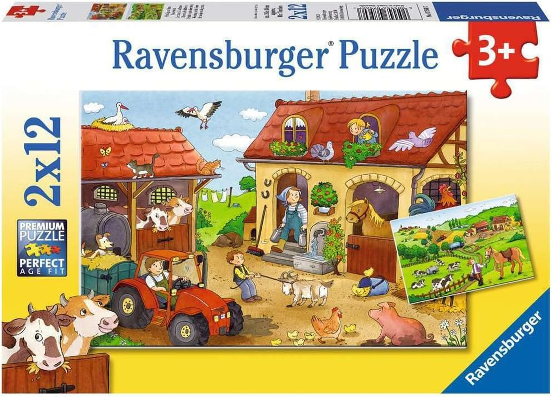 Ravensburger Puzzle für Kinder – 07574 Polizei und Feuerwehr – Puzzle für 3+ 2X12 Teile Puzzle Naty Shop 07560 Busy on the Farm
