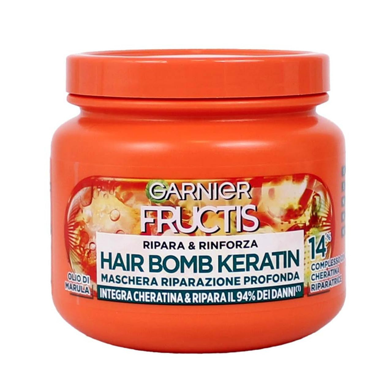Garnier Fructis Deep Repair Mask für kräftigeres Haar mit Marulaöl und Keratin Hair Bomb Keratin Repair and Strength 320ml Naty Shop Haarmaske Standardtitel