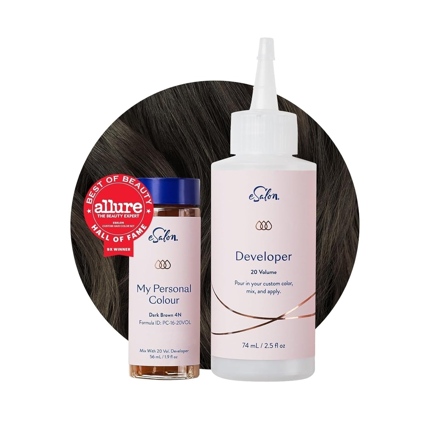 Permanentes Haarfärbeset, 100 % Grauabdeckung, Heimfärbung, 0 % Ammoniak-Haarfärbemittel, multidimensionale Haarfärbemittel, professionelle Haarfärbemittel, Naty Shop Haarfärbemittel Dunkelbraun 4N