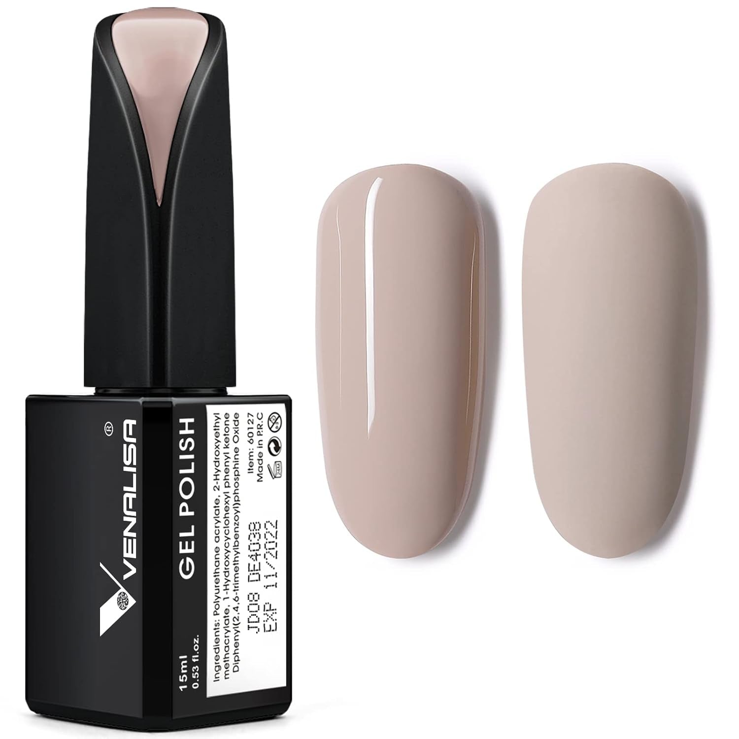 VENALISA Korallenorange UV-Nagellack, 15 ml, Gel-Nagellack für UV-Nagellampe, transparente Korallenorange-Gel-Nagellackmodelle für DIY-Nageldesign