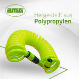 Amig - Spiralschlauch | Aus Polypropylen | Ausziehbar bis 7,5 m | Inklusive Bewässerungslanze, Adapter und 2 Gelenken | Pistaziengrün