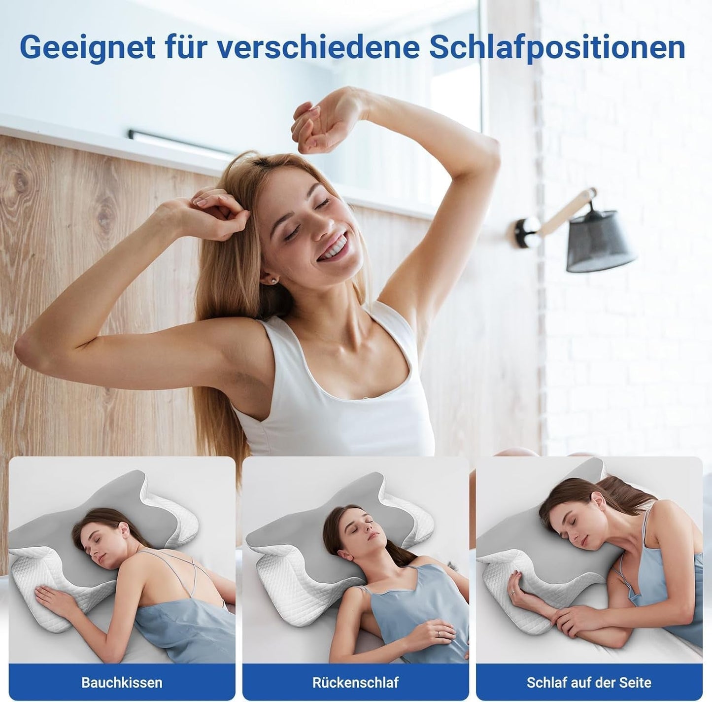Hothands Memory Foam-Kissen, ergonomisches orthopädisches Kissen, seitliches Rückenkissen zur Linderung von Bauchschmerzen, verbessert die Schlafqualität, 62 x 41 x 13/11 cm, orthopädische Nackenkissen, Naty Shop