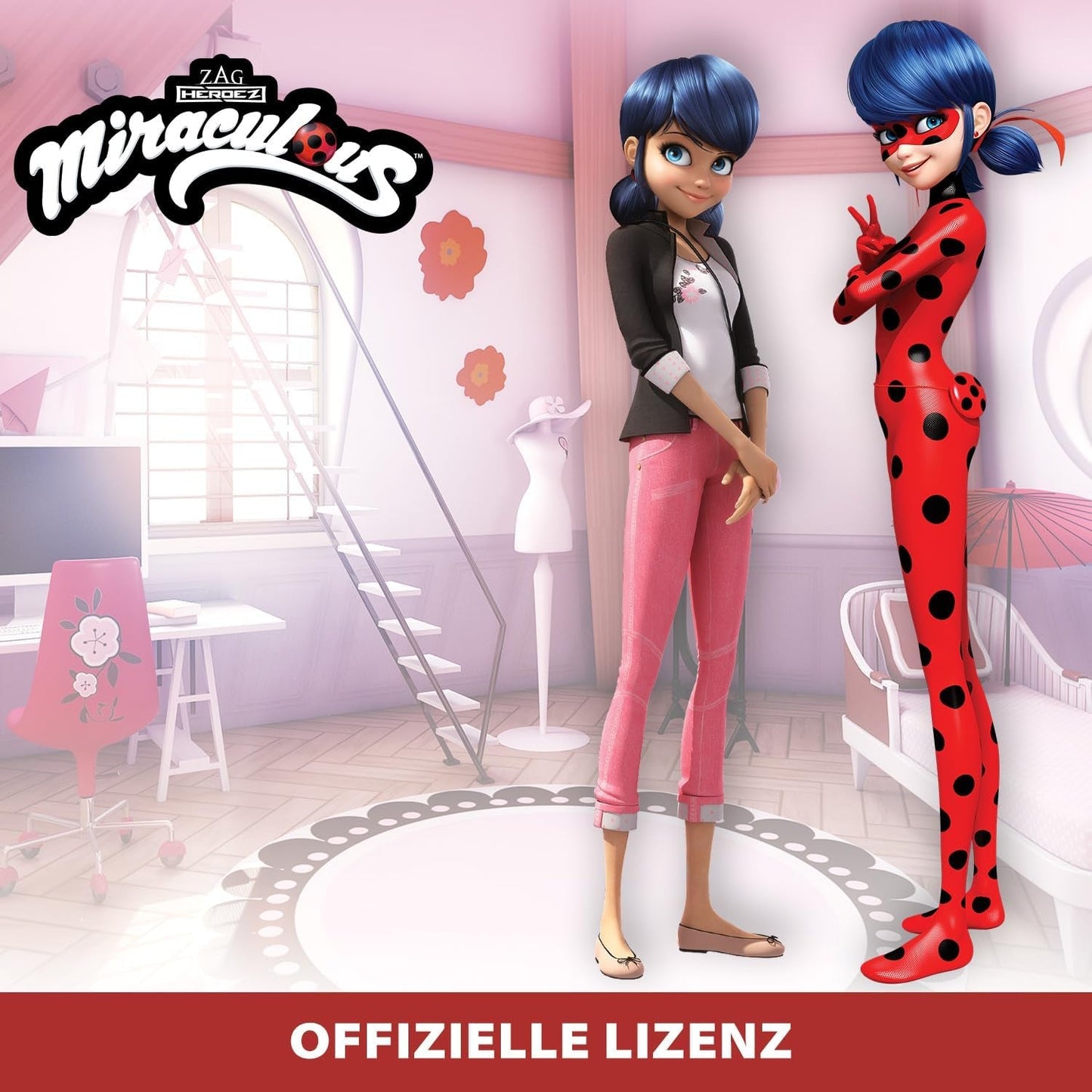 BANDAI – Miraculous Ladybug – Modepuppe Marinette und Ladybug – 26 cm große Gelenkpuppe mit 2 Outfits – Miraculous Toy Gelenkpuppe – Spielzeug für Kinder ab 4 Jahren – P50355