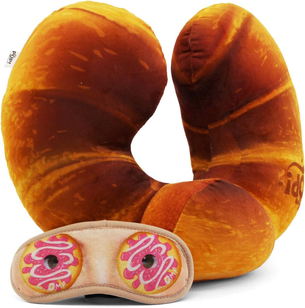 Orange Croissant Nackenkissen und Schlafmaske Reisekissen Naty Shop Standardtitel