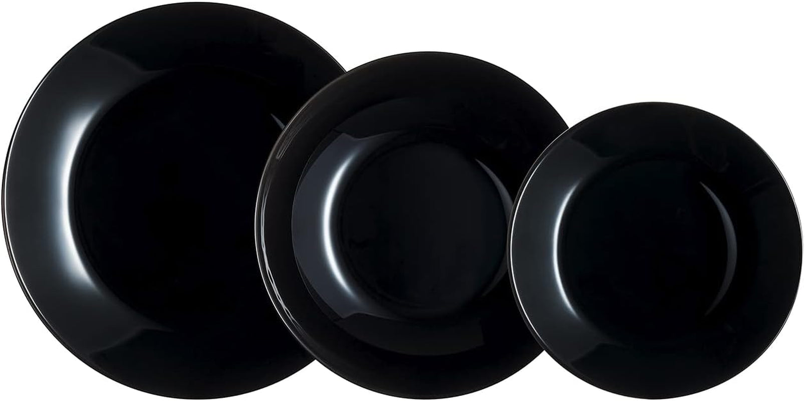 Arcopal Zelie Tafelservice aus schwarzem Glas, 12-teilig, 4 Plätze, schwarz