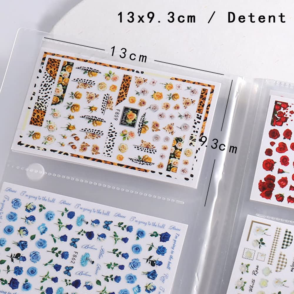 144 Slots Nail Art Sticker Storage Book Blätter Nail Art Decals Sammelalbum Nail Sticker Leerer Displayhalter Binder Buch Kunststoff DIY Nail Art Design Tools Für Nail Art Sticker