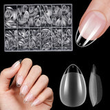 Kurze künstliche Nägel, 500 Stück, weiche Gel-Nagelspitzen mit vollständiger Abdeckung für Gelnägel, 12 Größen, vorpolierte Nagelspitzen für Gelnägel, kurze künstliche Nägel, Sargnagelverlängerungen mit Box