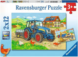Ravensburger Puzzle für Kinder – 07616 Baustelle und Bauernhof – Puzzle für 3+ 2X12 Teile Puzzle Naty Shop Single