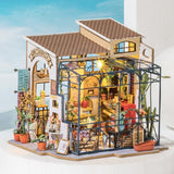 Robotime DG145 Rolife Emily's Flower Shop Miniatur-Puppenhaus aus Holz, Metall, Stoff und Pappe, Maße: 22 x 15 x 17 cm, Puppenhäuser von Naty Shop