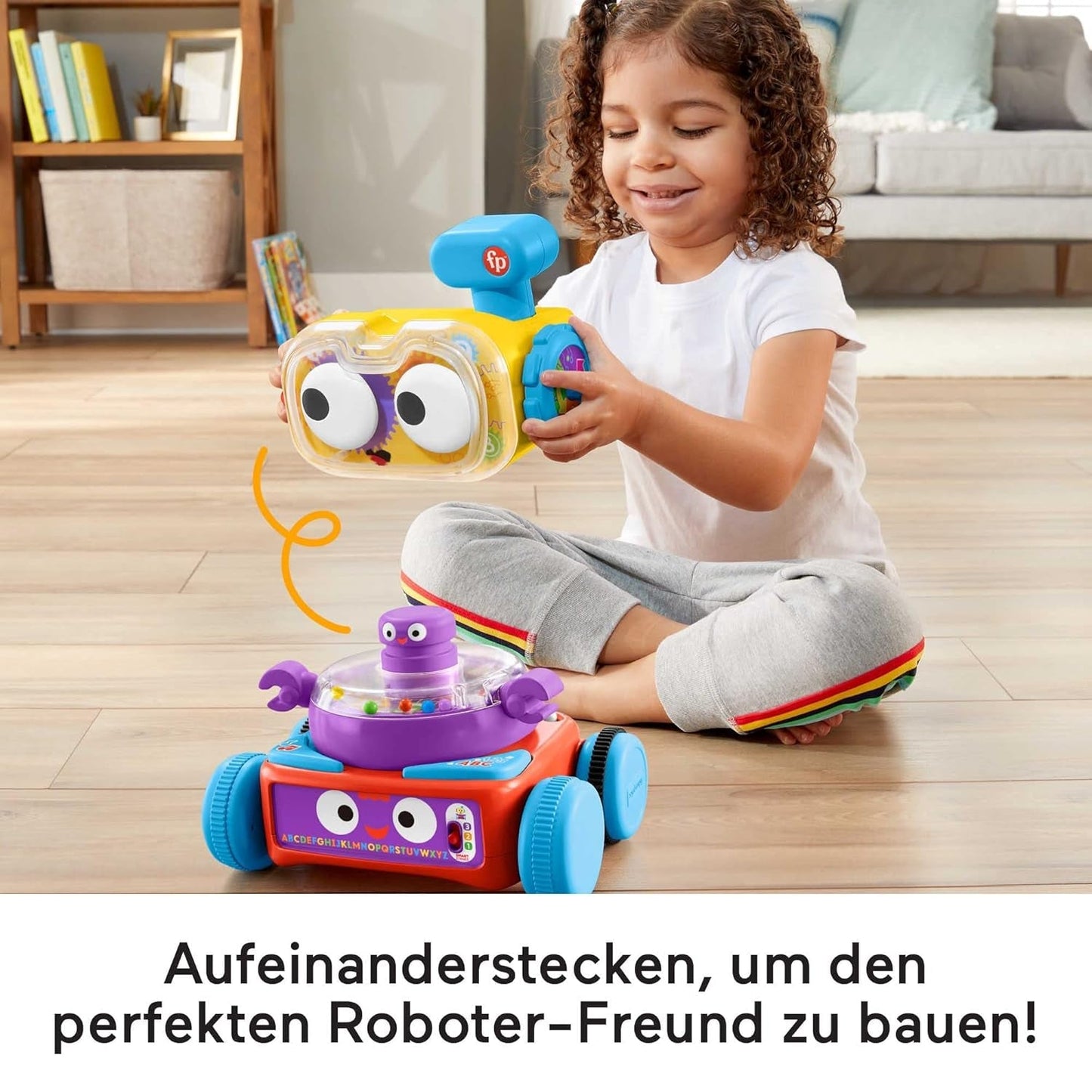 Fisher-Price 4-in-1 Lernroboter Linus für Babys und Kleinkinder, Spielzeug ab 6 Monaten – Deutschsprachig, HCK39 Babyspielzeug Naty Shop