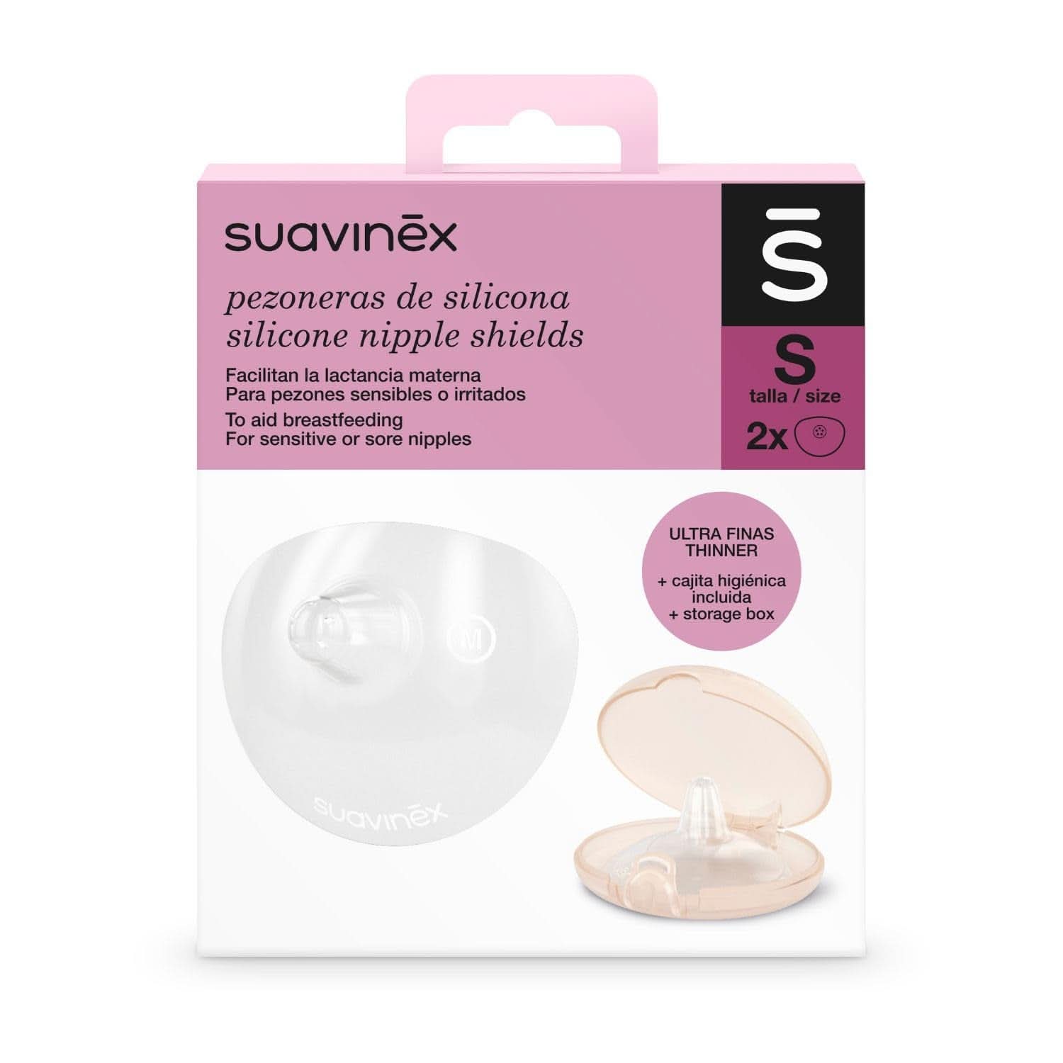 Suavinex Brustpolster Aus Silikon, Größe S, 2 Stück Zubehör Essen und Stillen Bebe Naty Shop