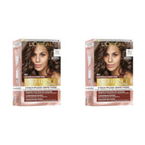 L'Oréal Paris Permanente Haarfarbe für jeden Hautton, Färben ohne Ammoniak, universelle Nude-Töne mit vollständiger Abdeckung grauer Haare, Excellence Creme, Nr. 5U Light Chestnut (Braun), 1 Stück Naty Shop Haarfärbemittel 5U 192 G (2er-Pack)