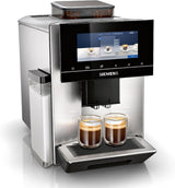 Siemens EQ900 TQ903D03 Automatische Espressomaschine, App-Steuerung, intuitives Touch-Display, Barista-Modus, AromaBoost, Geräuschreduzierung, Premium-Mahlwerk, automatische Dampfreinigung, 1500 W, Edelstahl