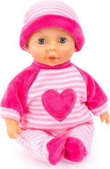 Bayer Design 92802AS My First Baby 28cm, Babypuppe, Weichkörperpuppe mit Schlafaugen, sehr handlich, süßes Outfit, rosa
