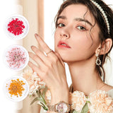 Nail Art Flowers Set Dekoration - Gelnägel Zubehör 3 Farben(Orange,Blassrosa,Rose),Nail Art Aufkleber Trockene Blumen Kit Getrocknete Blumen Zubehör Set DIY Nageldekoration