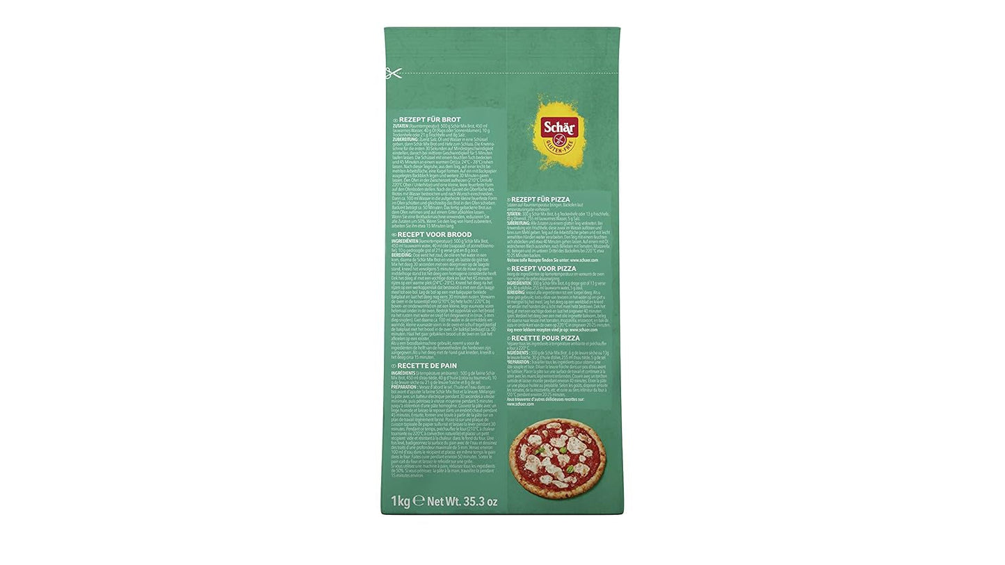 Mix B - Brot Mix Backmischung Glutenfrei 1Kg, 10Er Pack Naty Shop