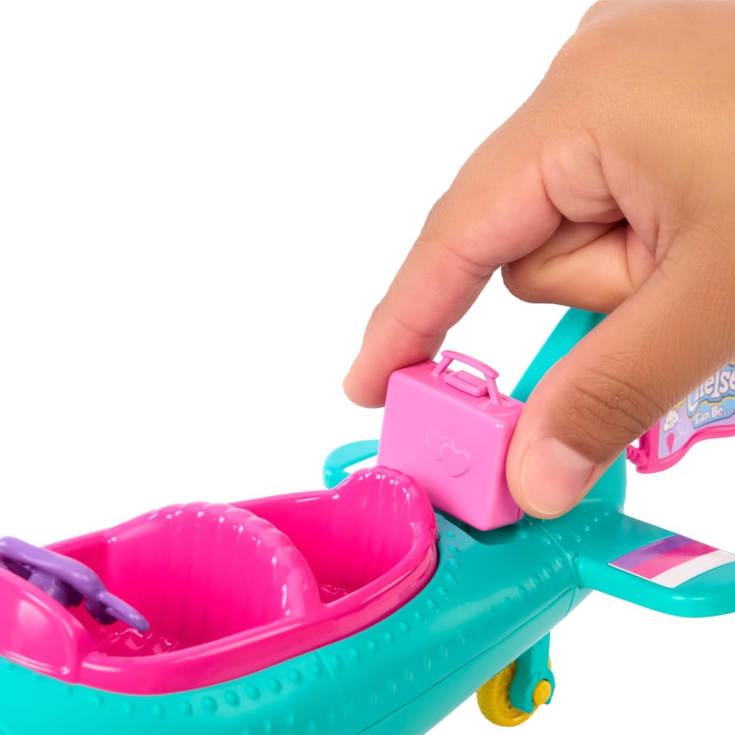 Chelsea Barbie-Puppenflugzeug und Spielset – Pilotenpuppe, Flugzeug, Welpen- und Märchenzubehör, Spinnräder und Blumenpropeller, ab 3 Jahren, HTK38