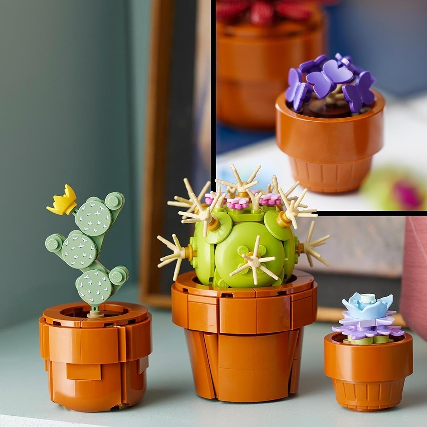 LEGO Icons Mini-Pflanzen, 9 baubare künstliche Blumen, Botanik-Sammlungsset für Erwachsene mit baubarem Terrakotta-Topf, Heimdekoration, Geschenk für Frauen und Männer 10329 Bausets Besuchen Sie den LEGO-Store
