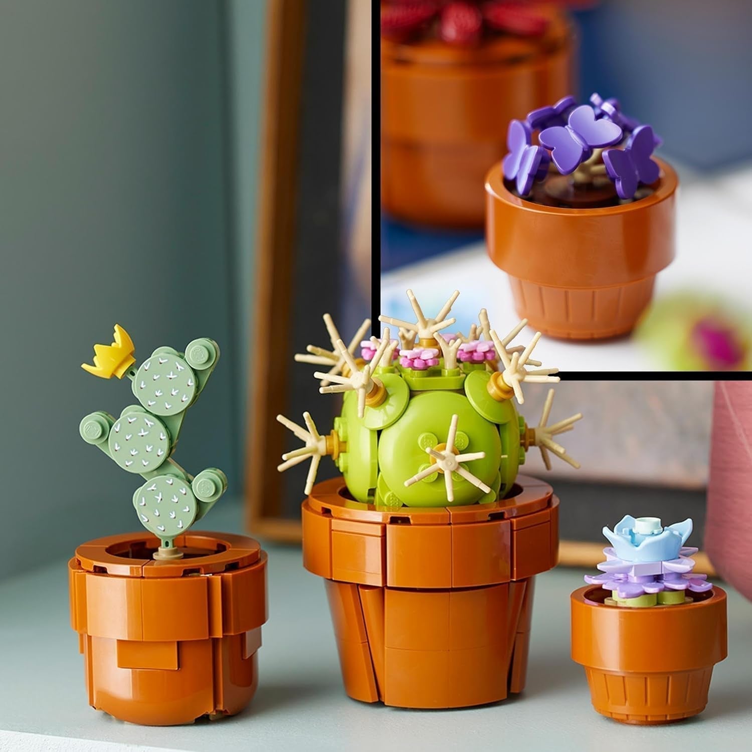 LEGO Icons Mini-Pflanzen, 9 baubare künstliche Blumen, Botanik-Sammlungsset für Erwachsene mit baubarem Terrakotta-Topf, Heimdekoration, Geschenk für Frauen und Männer 10329 Bausets Besuchen Sie den LEGO-Store