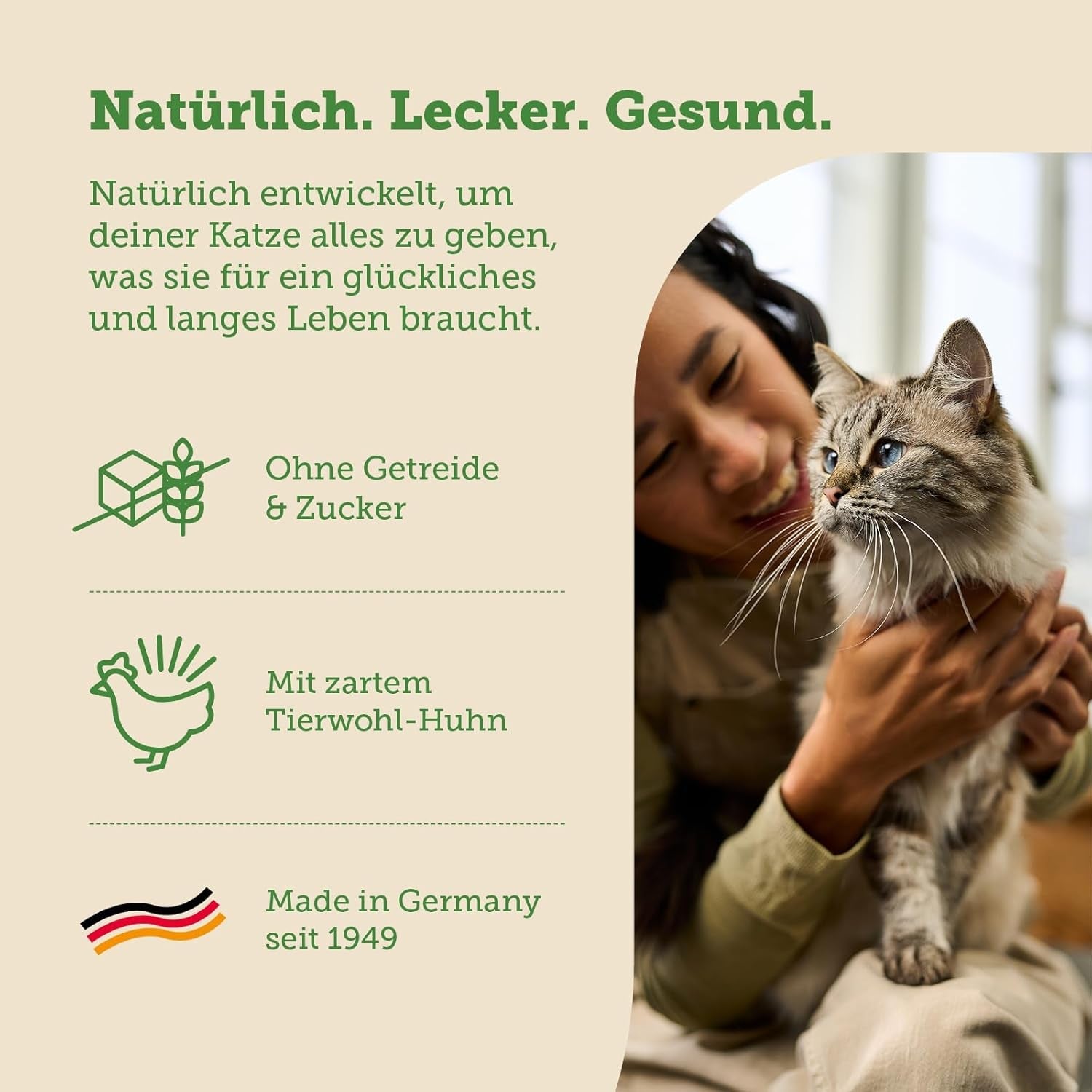 Nassfutter für Katzen MERA Cats Nature Sensitive mit Huhn 12x85g | Monoprotein, zuckerfrei und getreidefrei | Hoher Fleischanteil und leicht verdauliches Nassfutter für Katzen