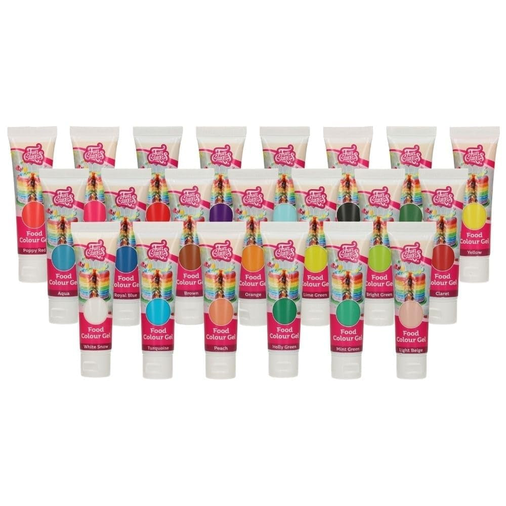 Funcakes Peach Gel Lebensmittelfarbe: Hochkonzentrierte Lebensmittelfarbe für Teig, Creme, Fondant und Marzipan. Einfache Dosierung. Ein einziger Tropfen, um lebendige Farben zu erzeugen. Halal. 30 g.