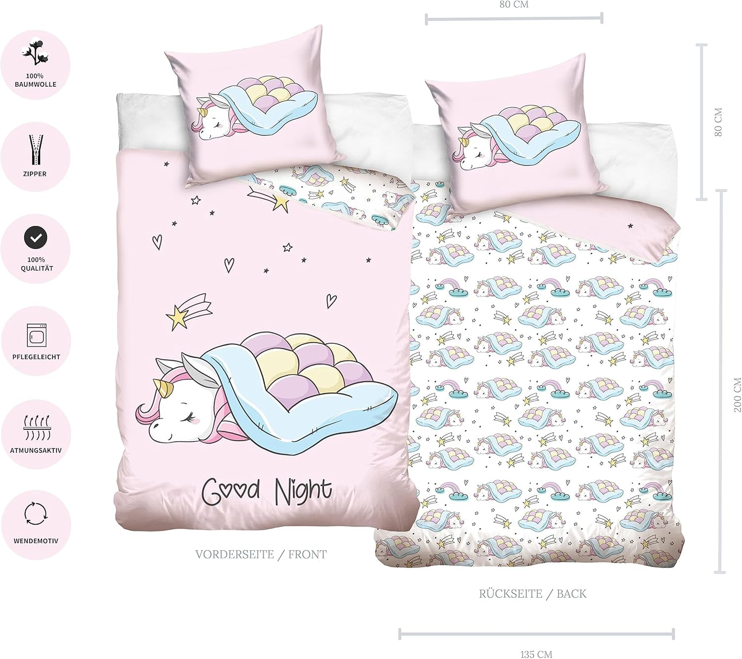 Bettwäsche, Einhorn, Termana, für Teenager Bettwäsche - Kinder Naty Shop