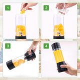 Mixer Smoothie Maker Tragbarer Entsafter: 380Ml Standmixer Persönlicher Shaker Proteinshake Mit 6 Edelstahlmesser Tragbar-Bpa-Freie Mit Usb-Mixbecher Für Shakes,Saftoutdoor,Schwarz Bucatarie Naty Shop