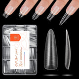 Modelones Nagelspitzen 216-teilig – Nagelspitzen-Set mit vollständiger Abdeckung, weiches Gel-Spitzen-Set, vorpolierende PMMA-Harz-Nagelspitzen, DIY-Kleber auf künstlichen Nägeln für Nagelkunst, kurze Mandeln XS