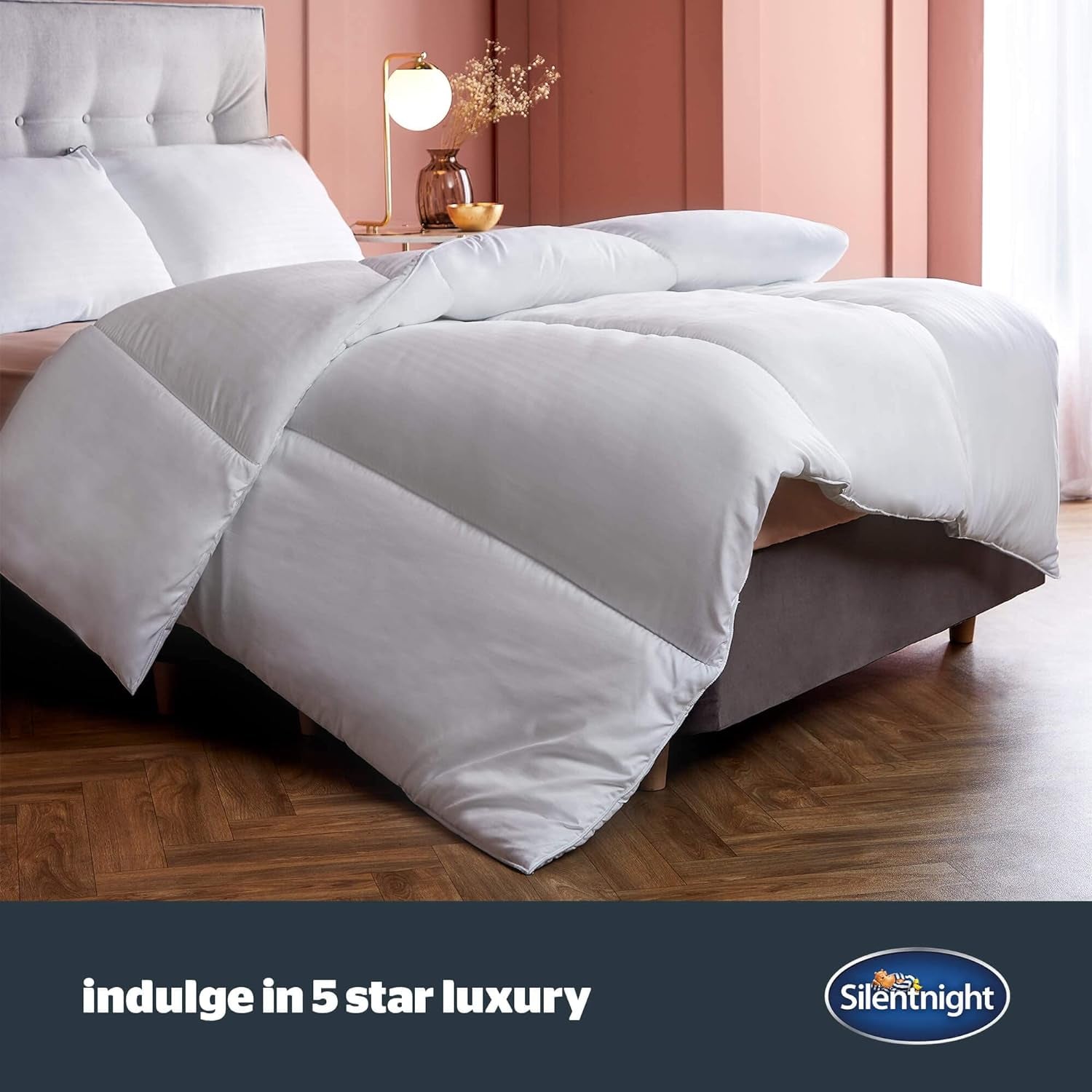 Silentnight Hotel Collection Steppdecke für Doppelbetten, 13,5 TOG, weiß, Mikrofaser, weiß, Einzelbett 135 x 200 cm Steppdecken und Steppdecken Naty Shop
