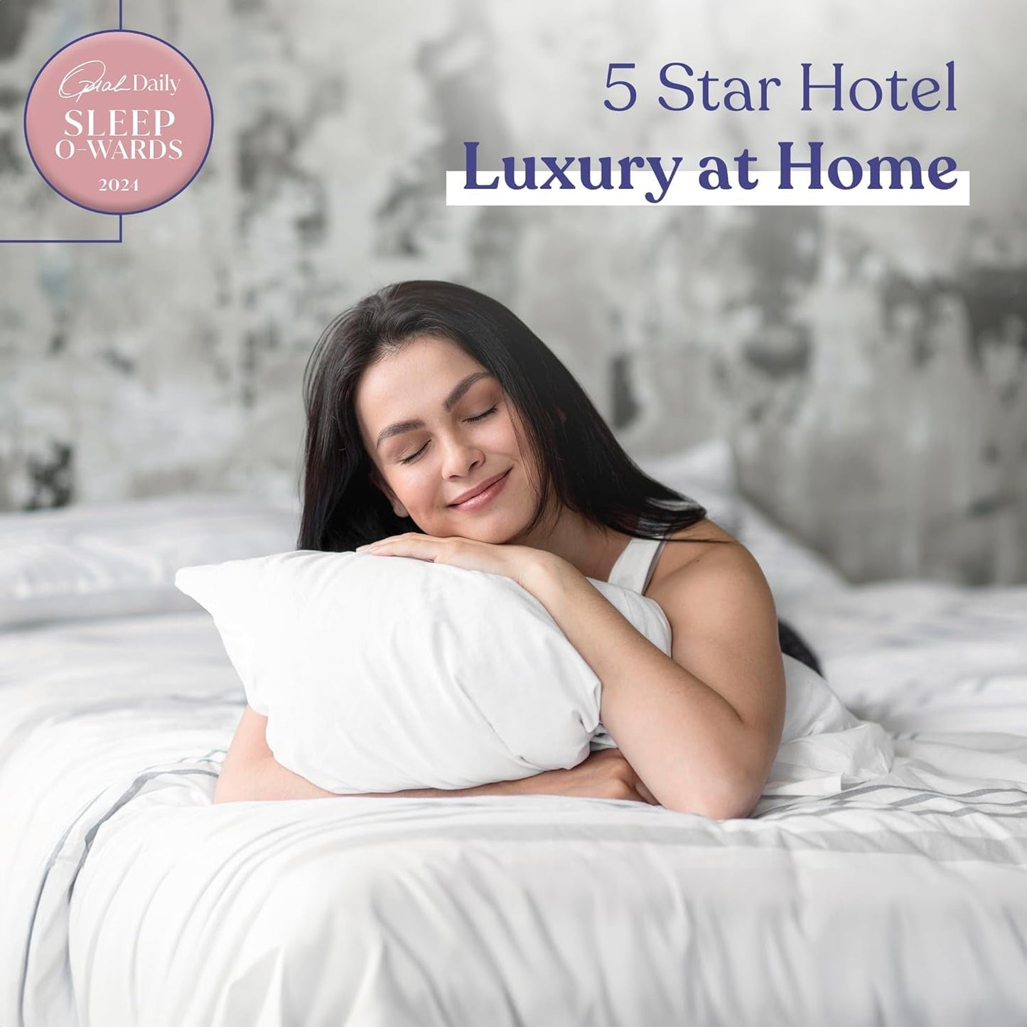 Fluffco Daunen-Alternativkissen Standardkissen zum Schlafen Queen-Size-Kissen Bettkissen Seitenschläferkissen Kühlkissen Hotelkissen Nackenkissen Reisekissen (Standard fest) Standardkissen Naty Shop