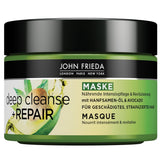 John Frieda - Deep Cleanse & Repair Mask / Treatment - Inhalt: 250 ml - Mit Hanfsamenöl + pflegender Avocado - Beruhigende Haarmaske für strapaziertes Haar Naty Shop Haarmaske 250 ml (1 Packung)
