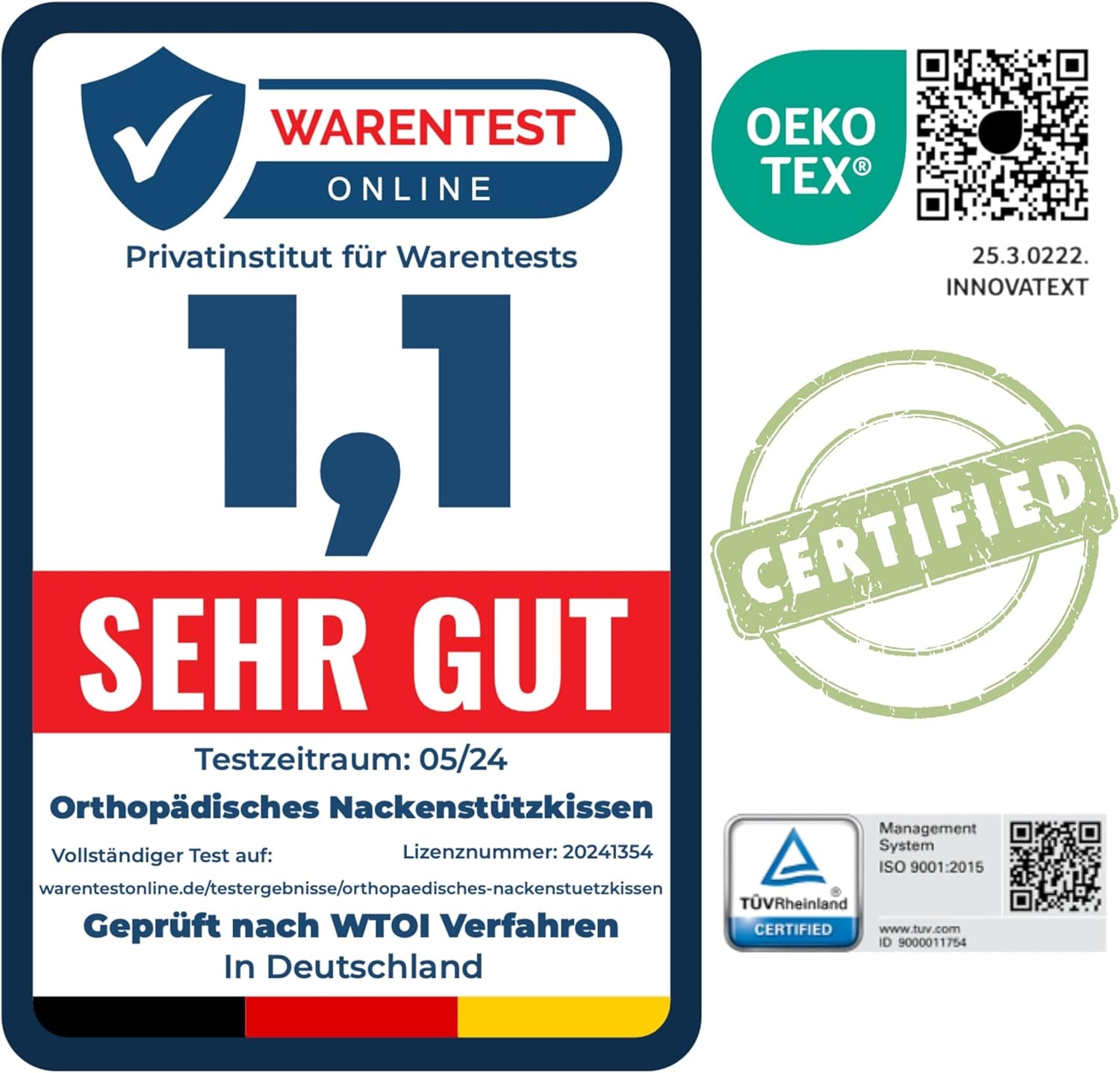 Orthopädisches Nackenstützkissen für 80 x 40, 800 x 400 mm, viskoelastisches Kissen, Visco-Kissen, Kissen, Memory-Schaum-Nackenkissen, Visco-Schaum, Schlaf, weiß (710 x 420 x 120 mm). Orthopädische Nackenkissen von Naty Shop
