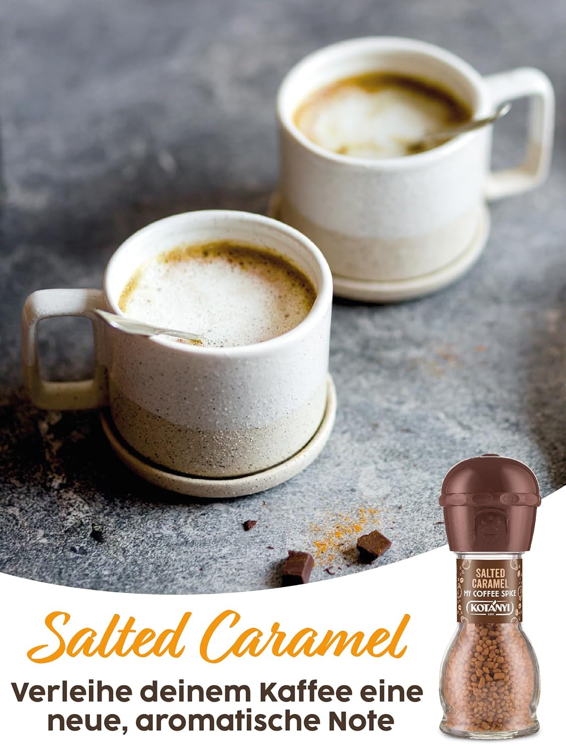 Kotanyi gesalzener Karamell-Kaffeebelag | feiner Karamellgeschmack, 4er Pack (4 x 65g)