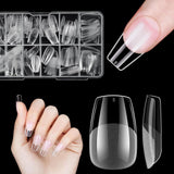 Kurze künstliche Nägel, Ballerina, 120 Stück, zum Aufkleben, 12 Größen, kurze künstliche Nägel, weiche Gel-Nagelspitzen mit vollständiger Abdeckung für kurze Gelnägel, S