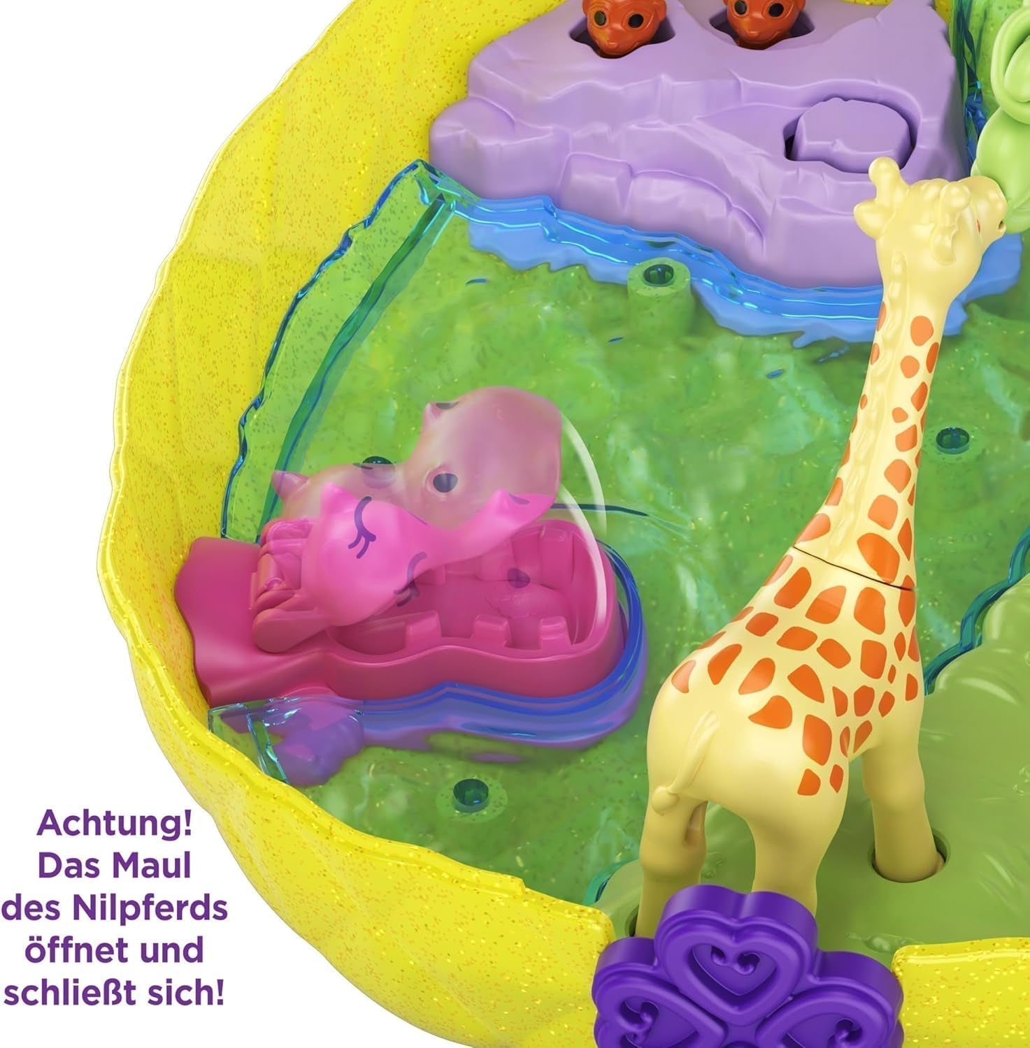Polly Pocket GKJ64 – Tragbare Ananas-Taschenbox mit 8 lustigen Funktionen, Polly- und Purple-Puppen, 2 Zubehörteilen und Aufkleberbogen; Spielzeug für Kinder ab 4 Jahren Papusi Naty Shop