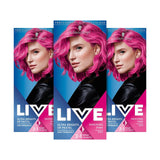 Live Ultra Bright oder Pastellrote Haarfarbe, 3er-Pack, semipermanente Farbe, hält bis zu 15 Haarwäschen – 092 Pillar Box Red Naty Shop Pastell-Haarfarbe, Pink, 3er-Pack (1 Stück)